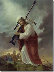 Jesus with a gun (borrowed from Seven Whole Days)
