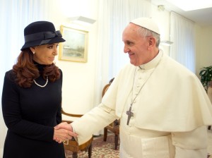 Pope Francis and President Cristina Fernández de Kirchner of Argentina